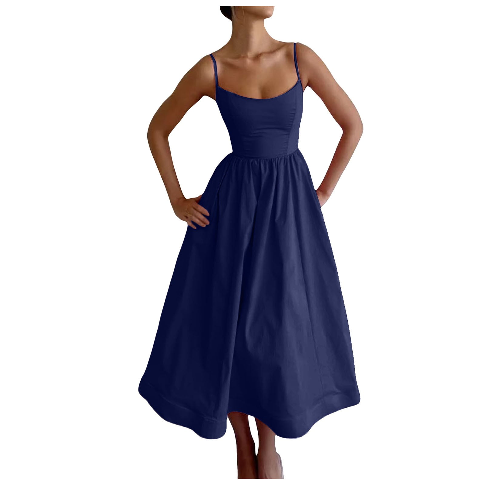 fit & flare cami midi dress for women Fit & Flare Floral Smocked Midi Cami Dress
