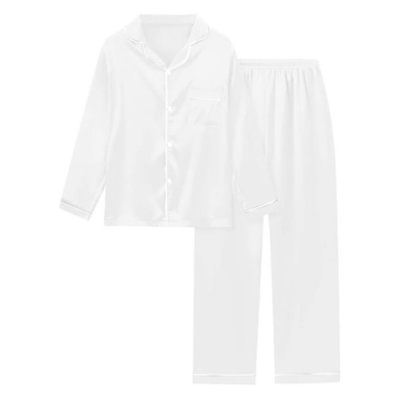 XIAONU Womens Classic Button-Down Pajama Set Long-Sleeve Top & Pants Sleepwear Fall Winter Soft Warm Daily Loungewear