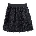 thumbnail image 1 of XIAONU Womens Floral Appliqué Mini Skirt Textured Ruffled Short Skirt Eye-Catching Elegant Dinner Date Skirts, 1 of 3