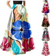 thumbnail image 1 of XIAONU Womens Floral Print Maxi Skirt High Waist A Line Flowy Casual Long Skirt With Pockets, 1 of 4