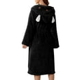 thumbnail image 1 of XIAONU Womens Fluffy Bunny Ear Hooded Bathrobe Loose Fit Long Sleeve Open Front Loungewear Cozy Playful Sleep Bathrobes, 1 of 8