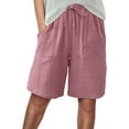 thumbnail image 1 of XIAONU Womens Gauze Cargo Shorts Loose Fit Drawstring Waist Thigh Length Lightweight Boho Casual Weekend, 1 of 5