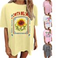 thumbnail image 1 of XIAONU Womens Giraffe Graphic Crew Neck T Shirt Loose Oversized Short Sleeve Tops Casual Daily Longline Tee, 1 of 4