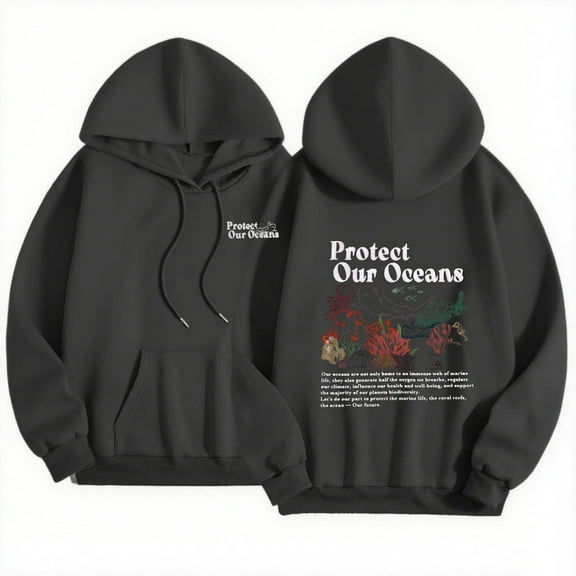 XIAONU Womens Hoodie Letter Print Drawstring Hooded Sweatshirt With Pockets Baggy Long-Sleeve Oversized Pullover Hoodie