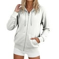thumbnail image 1 of XIAONU Womens Hoodies Baggy Fit Long Sleeve Zipper Hoodies Sweatshirts Pullover Solid Color Pockets Trendy Hooded Streetwear, 1 of 4