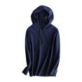 thumbnail image 1 of XIAONU Womens Hoodies Baggy -Lined Knitted Hoodie Sweatshirts Solid Color Long Sleeve Drawstring Pullover Hooded, 1 of 5