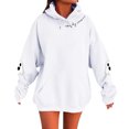 thumbnail image 1 of XIAONU Womens Hoodies Halloween Ghost Letter Print Drawstring Hooded Sweatshirt Long Sleeve Pocket Pullover Hoodie, 1 of 4