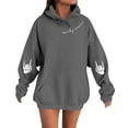 thumbnail image 1 of XIAONU Womens Hoodies Halloween Skeleton Print Drawstring Hoodie With Kangaroo Pocket Baggy Long Sleeve Pullover Hooded Sweatshirt, 1 of 4