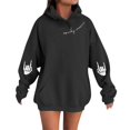 thumbnail image 1 of XIAONU Womens Hoodies Halloween Skeleton Print Drawstring Hoodie With Kangaroo Pocket Baggy Long Sleeve Pullover Hooded Sweatshirt, 1 of 4