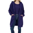 thumbnail image 1 of XIAONU Womens Hoodies Long Zippered Hooded Drawstring Coat With Pockets Solid Color Long-Sleeve Peasure Oversized Baggy Hooded Sweatshirt, 1 of 4