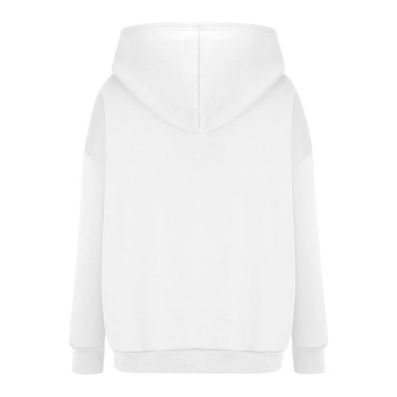 XIAONU Womens Hoodies Loose Long Sleeve Solid Color Pullover Hooded Sweatshirt Drop Shoulder Oversized Simple Hooded Tops Streetwear