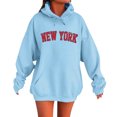 thumbnail image 1 of XIAONU Womens Hoodies Retro Letter Print Hooded Fleece Sweatshirt Peasure Long Sleeve With Pocket Drawstring Hoodie, 1 of 4