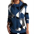 thumbnail image 1 of XIAONU Womens Hoodies Trendy Color-Block Printed Pullover Hoodie With Peasure Drawstring High Neck And Long Sleeves, 1 of 5