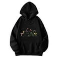 thumbnail image 1 of XIAONU Womens Hoodies Trendy Printed Drawstring Hoodie Sweatshirts Baggy Long Sleeves Oversized Pockets Hooded, 1 of 3