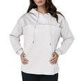 thumbnail image 1 of XIAONU Womens Hoodies Waffle Stitch Solid Color Sweatshirt Pleasure Long-Sleeve Drawstring Hooded Pullover Sweatshirt, 1 of 6
