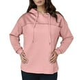 thumbnail image 1 of XIAONU Womens Hoodies Waffle Stitch Solid Color Sweatshirt Pleasure Long-Sleeve Drawstring Hooded Pullover Sweatshirt, 1 of 6