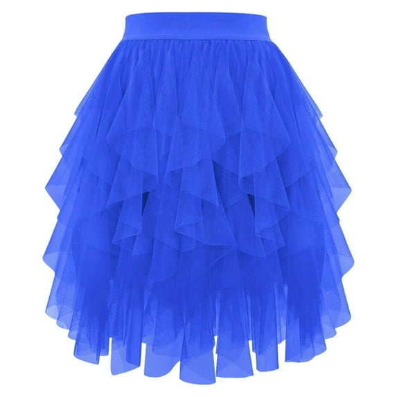 XIAONU Womens Layered Tulle Skirt Tiered Ruffled Mini Skirt Lightweight Fairycore Party Skirts