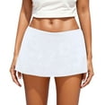thumbnail image 1 of XIAONU Womens Low Rise Mini Skirt Solid Basic Casual Streetwear Short Bottom, 1 of 9