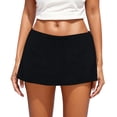 thumbnail image 1 of XIAONU Womens Low Rise Mini Skirt Solid Basic Casual Streetwear Short Bottom, 1 of 9