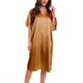 thumbnail image 1 of XIAONU Womens Satin Nightgown V-Neck Flutter Sleeve Nightdress Elegant Relaxing Daily Cozy Sleepwear Set, 1 of 4