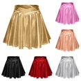 thumbnail image 1 of XIAONU Womens Metallic Mini Skirt Crossover High Waist Flared Party Skater Skirt, 1 of 6