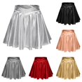 thumbnail image 1 of XIAONU Womens Metallic Mini Skirt Crossover High Waist Flared Party Skater Skirt, 1 of 6