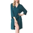 thumbnail image 1 of XIAONU Womens Modal Wrap Belted Robe Loose Fit Three Quarter Sleeve V Neck Loungewear Soft Comfy Sleep Robes, 1 of 9