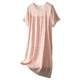 thumbnail image 1 of XIAONU Womens Nightshirts Short Sleeve Summer Trendy Thin Floral Nightgown Baggy Oversized Pleasure Round Neck Sleepwear Homewear, 1 of 3
