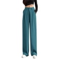 thumbnail image 1 of XIAONU Womens Pants High Elastic Waisted Wide Leg Pants Business Work Trousers Long Straight Slimming Trousers For Suits, 1 of 4