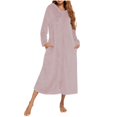 thumbnail image 1 of XIAONU Womens Plush Hooded Zip Up Robe Loose Fit Long Sleeve Hooded Neck Bathrobe Warm Cozy Sleep Robes, 1 of 6