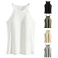 thumbnail image 1 of XIAONU Womens Ribbed Halter Tank Top Sleeveless Slim Fit Gym Daily Camis, 1 of 3