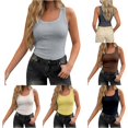thumbnail image 1 of XIAONU Womens Ribbed Tank Top U Neck Sleeveless Slim Fit Daily Shirt, 1 of 7