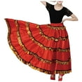 thumbnail image 1 of XIAONU Womens Ruffled Maxi Skirt Full Circle Elastic Waist Layered Skirt Lightweight Flowy Performance Wear Skirts, 1 of 5