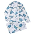 thumbnail image 1 of XIAONU Womens Sea Life Print Pajama Set Piped Trim Long Sleeve Top And Pants Sleepwear Cozy Lightweight Pajamas For Nightwear White, 1 of 9