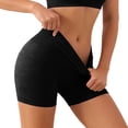 thumbnail image 1 of XIAONU Womens Seamless Perforated Bike Shorts Slim Fit Mid Thigh Stretch Waist Breathable Athletic Bottoms, 1 of 6