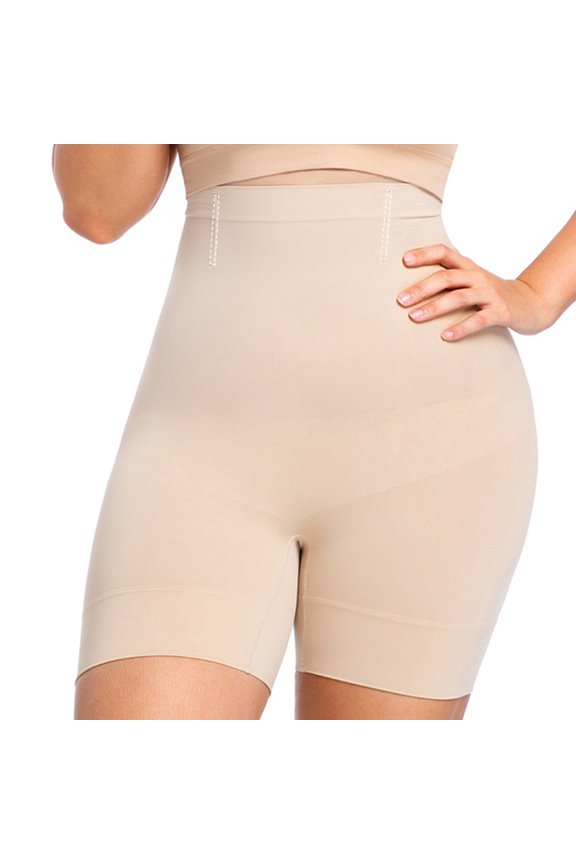 Womens Seamless Short Tight Tummy Control High Waisted Mid Thigh Shaping Short Compressive Sleek Everyday Shorts