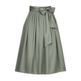 thumbnail image 1 of XIAONU Womens Skirts Bow Tie Waistband Adjustable Skirts Ladies Solid Color Casual Loose Slim Fit A-Line Short Skirts, 1 of 2