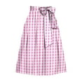 thumbnail image 1 of XIAONU Womens Skirts Bow Tie Waistband Plaid Print Short Skirt Ladies Trendy Vintage Slim Fit A-Line Pleated Skirts, 1 of 2