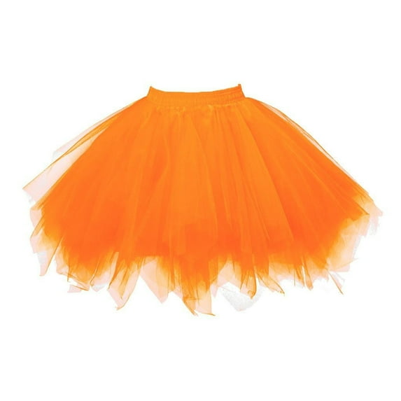 XIAONU Womens Skirts Candy Colored Tulle Puff Skirt With A Half Length Design Trendy Pleated Short Dancing Skirt