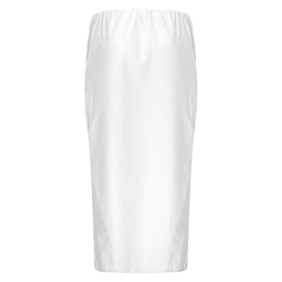 XIAONU Womens Skirts Elastic Waist Drawstring Long Flowy Ankle Length Skirt Linen Flared Maxi Skirt With Back Slit