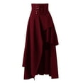 thumbnail image 1 of XIAONU Womens Skirts Gothic Irregular Strapped Trendy Half Skirt Solid Color Casual A Line Ankle Length Skirts, 1 of 4