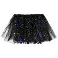thumbnail image 1 of XIAONU Womens Skirts Led Star Sequin Mesh Tulle Puff Skirt Ladies Solid Color Elastic Waist Mesh Pleated Princess, 1 of 9