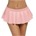 thumbnail image 1 of XIAONU Womens Skirts Low Waist Elastic Pleated Mini Layered Skirt Ladies Solid Color Casual Sport Skirts Holiday Vacation Beach, 1 of 8