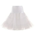 thumbnail image 1 of XIAONU Womens Skirts Mesh High Waisted Tulle Puff Skirt Solid Color Causal Elastic Ball Gown Ballet Skirt For Ladies, 1 of 2