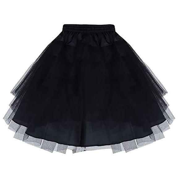 XIAONU Womens Skirts Solid Color Layered Petticoat Tutu Skirt Underskirt Fluffy Skirt Short Daily Boneless Petticoat