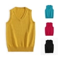 thumbnail image 1 of XIAONU Womens Solid Knit Sleeveless Vests Regular Fit Layering Knit Waistcoats, 1 of 9