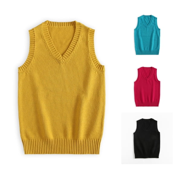 XIAONU Womens Solid Knit Sleeveless Vests Regular Fit Layering Knit Waistcoats