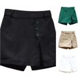 thumbnail image 1 of XIAONU Womens Solid Skort Button Front Side Pockets Bottoms, 1 of 5