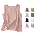 thumbnail image 1 of XIAONU Womens Solid Sleeveless Tank Top Round Neck Relaxed Fit Basic Layering Shirts, 1 of 4