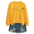 thumbnail image 1 of XIAONU Womens Sweatshirts Cute Bee Print -Lined Hoodless Sweatshirt Baggy Round Neck Long Sleeve Pleasure Pullover Hoodless Sweatshirt, 1 of 2